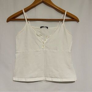 Brandy Melville White Button Up Tank